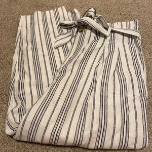 Madewell Paperbag Pants in Dark Baltic Stripe (14)